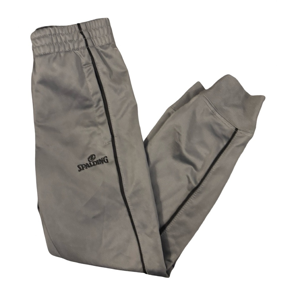 Spalding Gray Jogger Track Pants with Black Piping Size 5-6